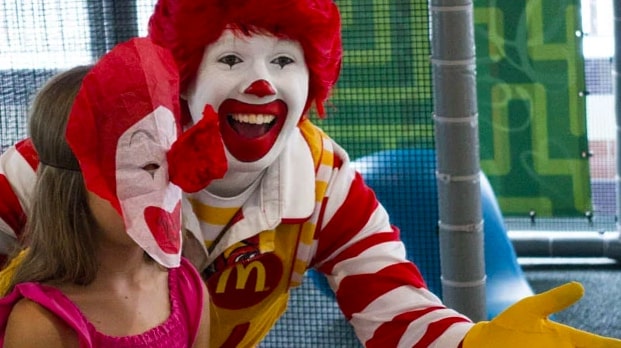 Ronald McDonald has suddenly metamorphosed into a creepy clown figure