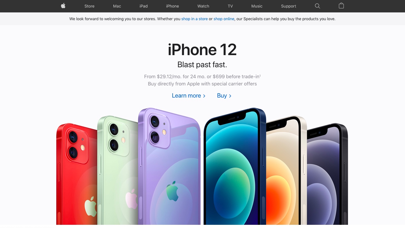 Apple website’s hero image design is technically flawless